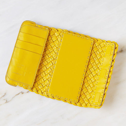 FALORNI×GinzaBeaute ファロルニ ギンザボーテ スマートフォンケース ウォレットケース ショルダーバッグ メンズ レディース 男女兼用 ラムレザー レザー 本革 羊革 イエロー