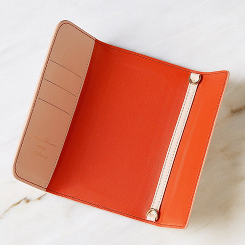 Cristian Marcucci×GinzaBeaute クリスチャン マルクッチ コラボ ギンザボーテ スマートフォンケース ウォレットケース ショルダーバッグ メンズ レディース 男女兼用 レザー 本革 ピンク スタッズ