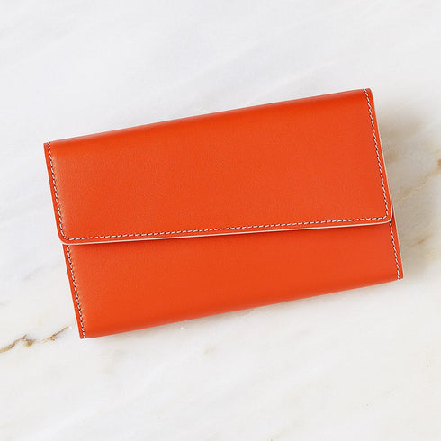 Cristian Marcucci×GinzaBeaute クリスチャン マルクッチ ギンザボーテ スマートフォンケース ウォレットケース ショルダーバッグ メンズ レディース 男女兼用 レザー 本革 オレンジ