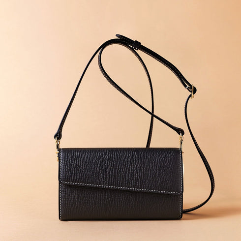 Cristian Marcucci×GinzaBeaute クリスチャン マルクッチ ギンザボーテ スマートフォンケース ウォレットケース ショルダーバッグ メンズ レディース 男女兼用 レザー 本革 ブラック