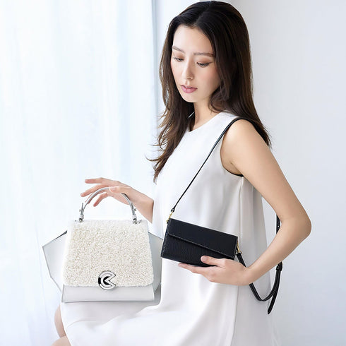 Cristian Marcucci×GinzaBeaute クリスチャン マルクッチ ギンザボーテ スマートフォンケース ウォレットケース ショルダーバッグ メンズ レディース 男女兼用 レザー 本革 ブラック